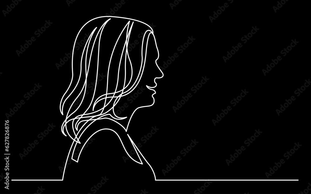Poster continuous line drawing vector illustration with fully editable stroke of regular person diverse peo