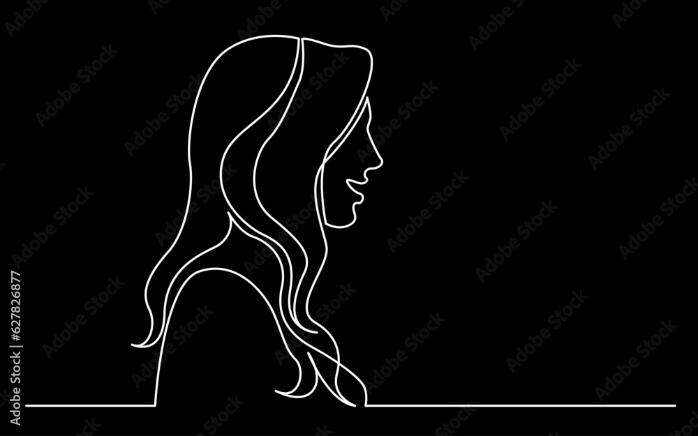 Poster continuous line drawing vector illustration with fully editable stroke of regular person diverse peo