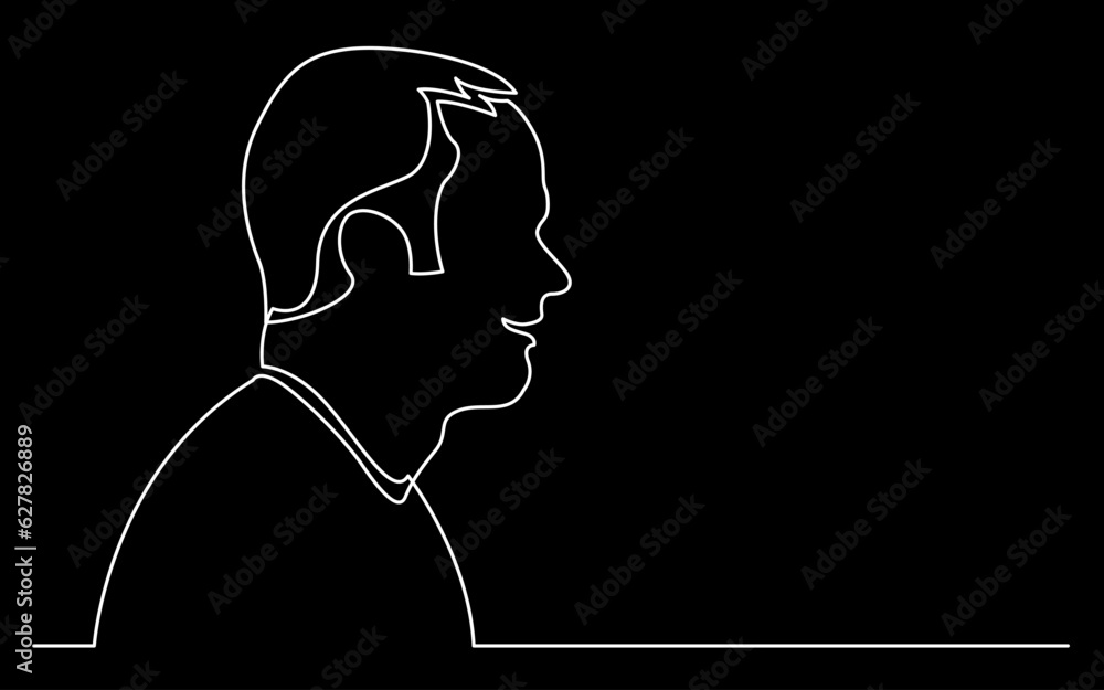 Poster continuous line drawing vector illustration with fully editable stroke of regular person diverse peo