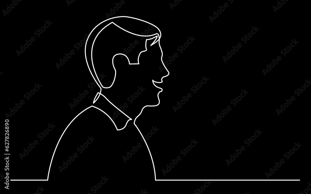 Poster continuous line drawing vector illustration with fully editable stroke of regular person diverse peo