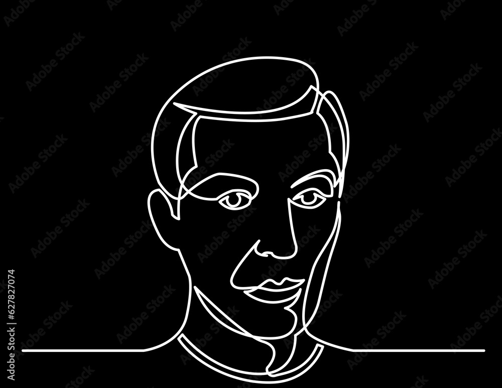 Poster continuous line drawing vector illustration with fully editable stroke of regular person diverse peo