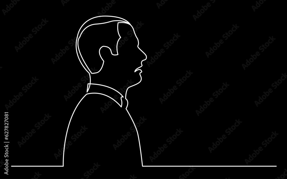 Poster continuous line drawing vector illustration with fully editable stroke of regular person diverse peo