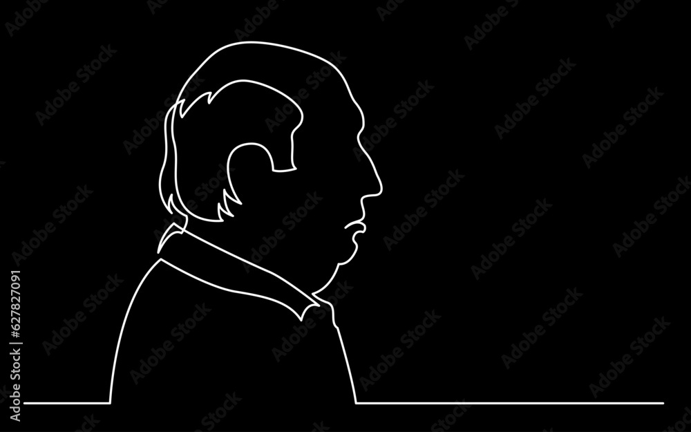 Poster continuous line drawing vector illustration with fully editable stroke of regular person diverse peo