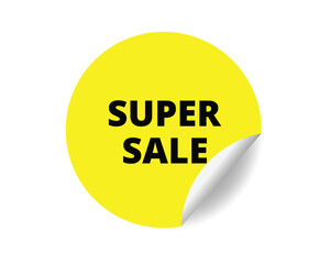 Super Sale round sticker sign. Super Sale circle sticker banner, badge symbol vector illustration.