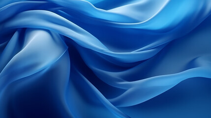 Obraz premium A close-up view of a vibrant blue silk fabric with intricate texture and sheen