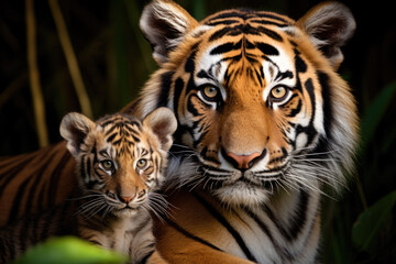Fototapeta na wymiar Tiger Familie