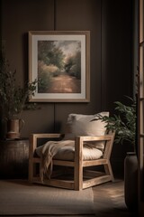 Charming Product Shot of Handmade Wooden Chair - AI Generated