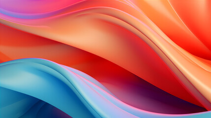 Vibrant 3D abstract background with copy space; perfect for modern website banners and social media campaigns. Wavy material backdrop.