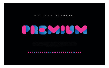 Premium Modern abstract digital alphabet font. Minimal technology typography, Creative urban sport fashion futuristic font and with numbers. vector illustration