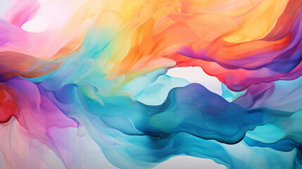 Vibrant brush strokes create a mesmerizing abstract masterpiece, perfect for adding a pop of color to your next project