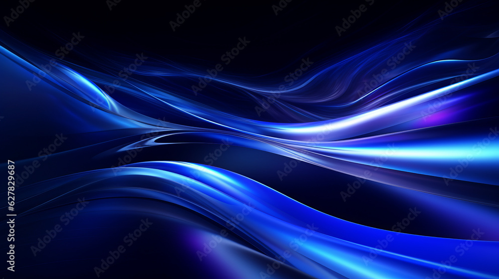 Poster an abstract blue background with wavy lines