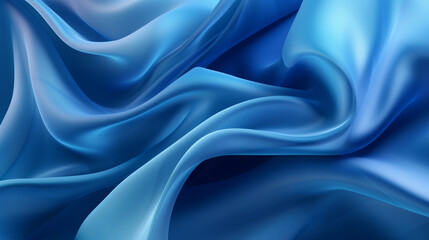Obraz premium A vibrant blue silk fabric up close