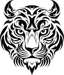 Obraz premium Tiger head logo illustration on a white background generative ai