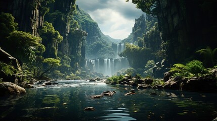 Fototapeta premium Stunning Landscapes and Cityscapes: Autumn Foliage, Mountain Panoramas, Downtown Skylines, Cultural Festivals, Space Themes. Generative AI