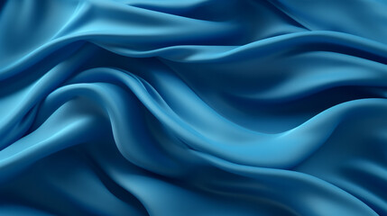 A vibrant blue silk fabric close-up