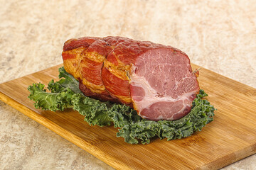 Delicous pork cured meat isolated