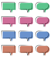 Set of speech bubbles. Chat bubble collection in vector. Colorful speech bubbles icons 