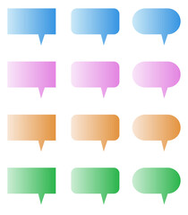 Set of speech bubbles. Chat bubble collection in vector. Colorful speech bubbles icons 