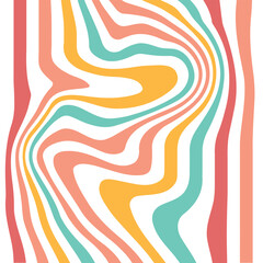Modern liquify lines colorful background. Abstract liquify line background. Groovy 70s background wavy lines banner. Abstract geometric  swirl illustration