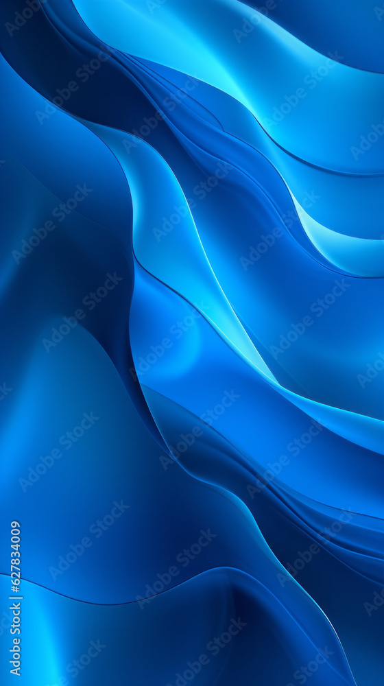 Poster abstract blue background with flowing wavy lines