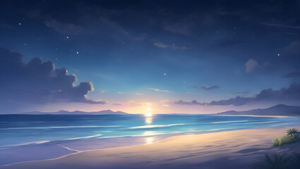 Obraz premium sunset on the beach (Generative AI)