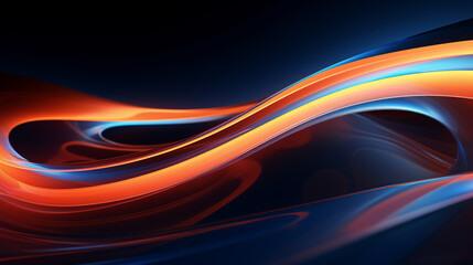 A vibrant abstract background with dynamic waves of blue and orange