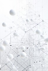 abstract design of technological network in white color