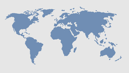Fototapeta na wymiar World map. Light silhouette vector illustration