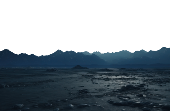global warming concept. Isolated transparent PNG. Alien landscape. desert landscape.