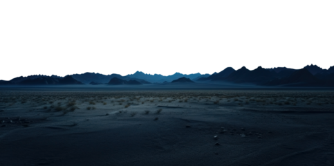 deserted night landscape. Isolated transparent PNG. Alien landscape. desert landscape.