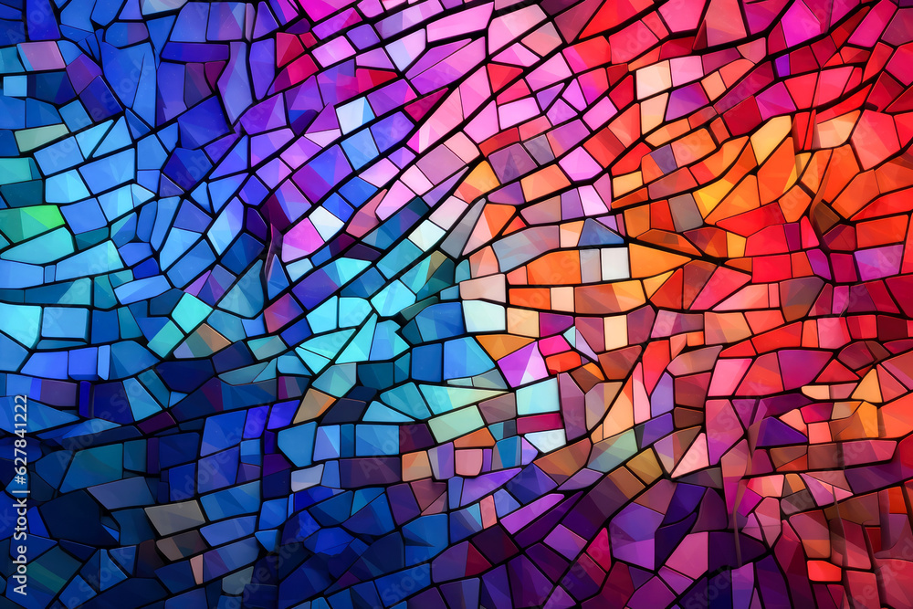 Aufkleber abstract colorful background with geometric shapes and light effects. generative ai