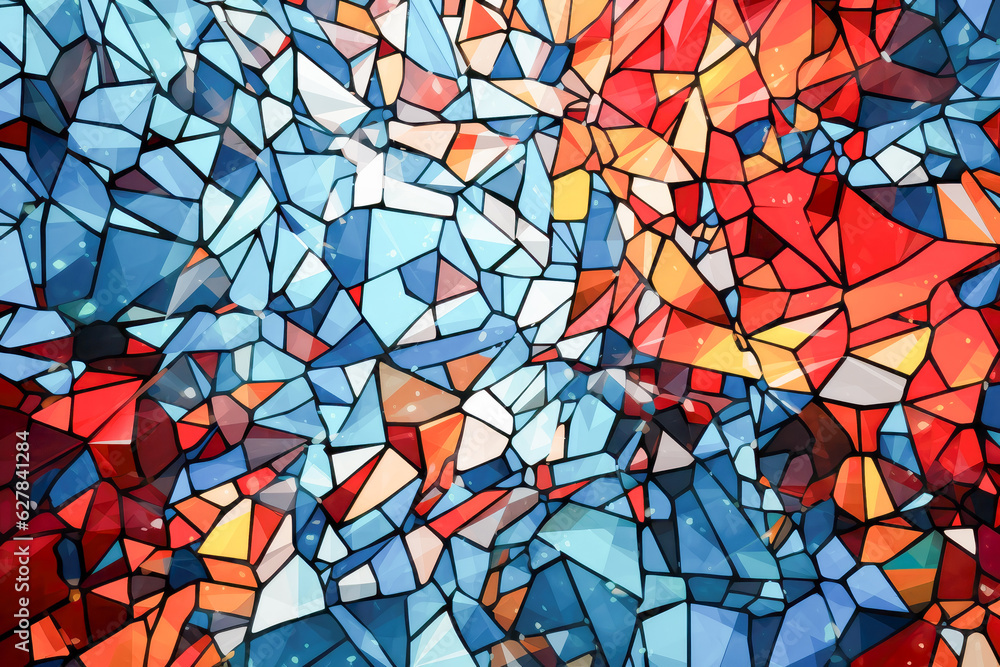 Aufkleber abstract colorful background with geometric shapes and light effects. generative ai
