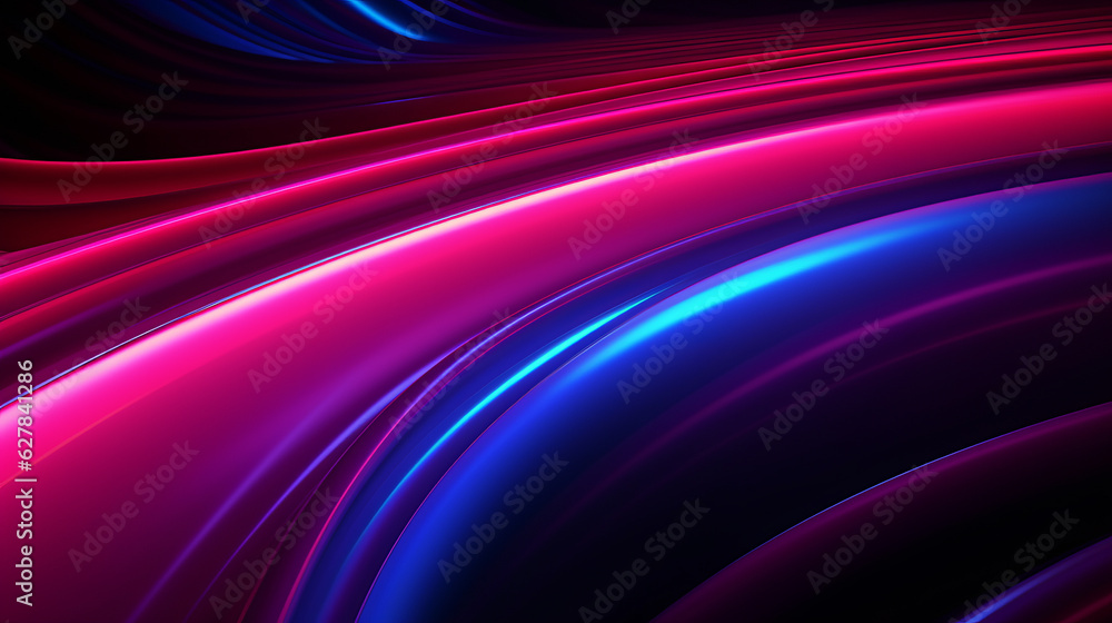 Poster Abstract colorful background with vibrant lines and curves