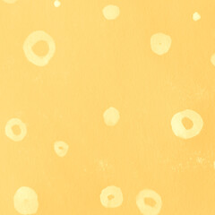 Yellow Textured Polka. Hand Free Dots. Modern