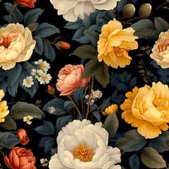 peony wallpaper seamless beautiful rose pattern