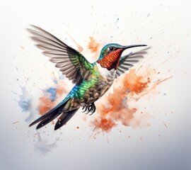 Obraz premium Flying hummingbird isolated