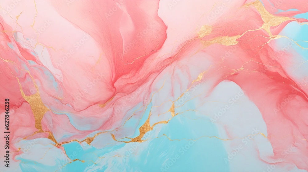 Poster generative ai : luxury abstract fluid art painting in alcohol ink technique, mixture of red, yellow 