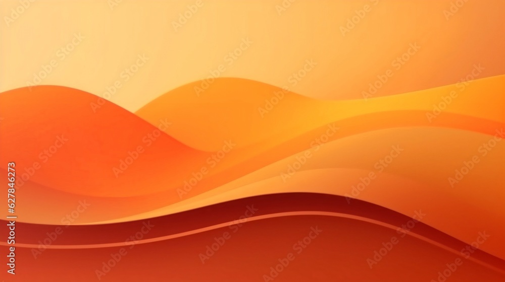 Fototapete generative ai : minimal geometric background. orange elements with fluid gradient. dynamic shapes co