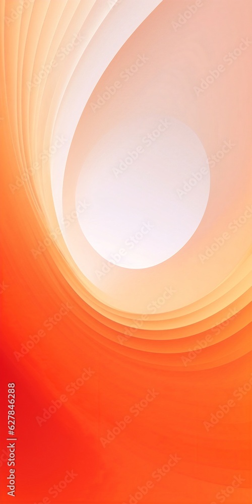 Fototapete Generative AI : Minimal geometric background. Orange elements with fluid gradient. Dynamic shapes composition