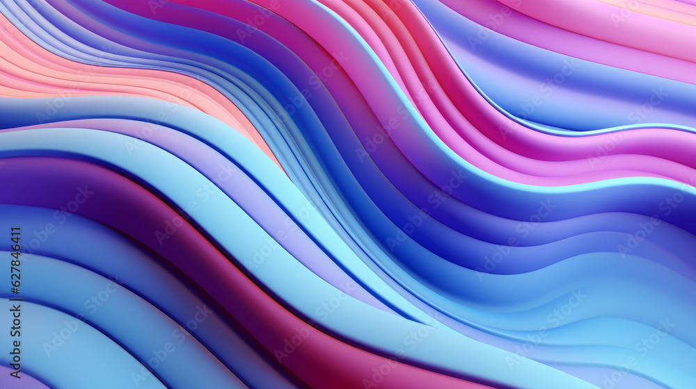 Poster abstract wavy shapes on a colorful background