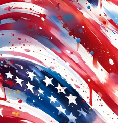 Hand painted american flag background