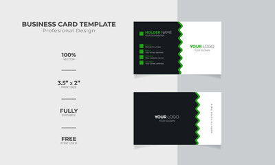 Modern and corporate simple business card design Modern presentation card with company logo Vector business card template Visiting card for business and personal use Vector illustration design