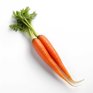 carrots on white background, generated by ai
