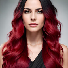 Fototapeta premium Dark red long hair