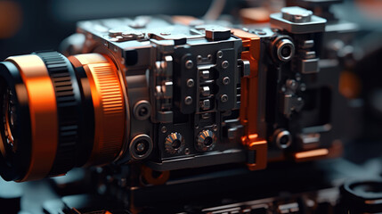 Obraz na płótnie Canvas Close-up of Fusion Splicer machine for splice fiber optics cable