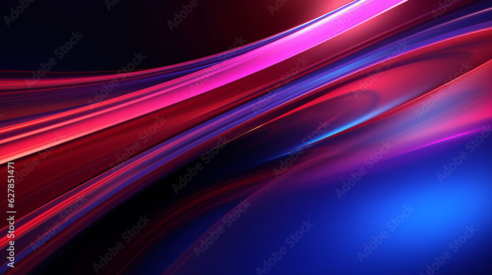 Poster a vibrant abstract background with flowing lines in shades of red and blue