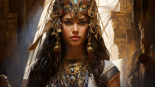Ancient Egyptian beautiful priestess