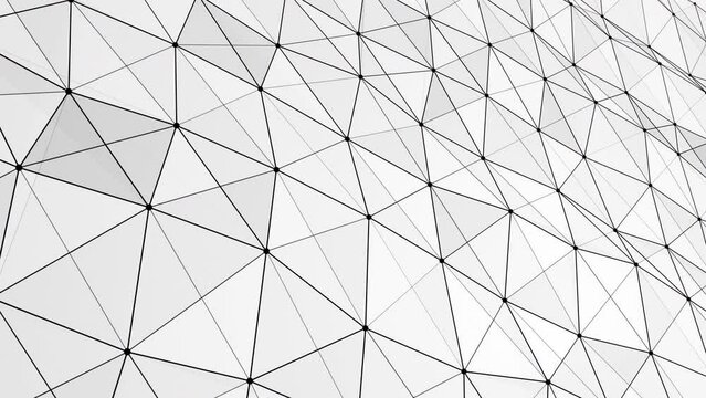Abstract 3D animated background motion transformation gray dots lines in plexus grid on light background, future innovation digital network, 4K loop slow motion live wallpaper