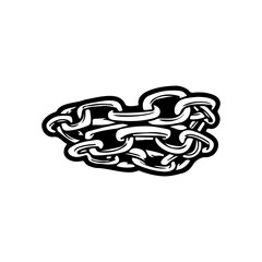 vector illustration of stack of chains