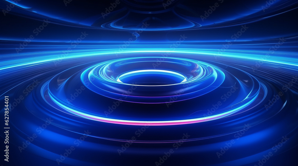 Poster a blue abstract background with a mesmerizing spiral design
